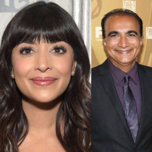 Hannah Simone and Iqbal Theba